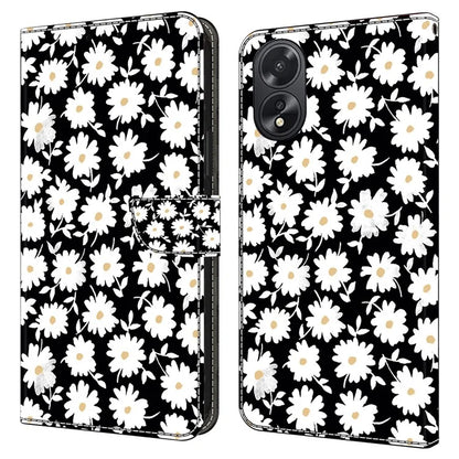 For Oppo A38 4G / A18 4G Leather Phone Case 3D Pattern Magnetic Closure Folio Cover