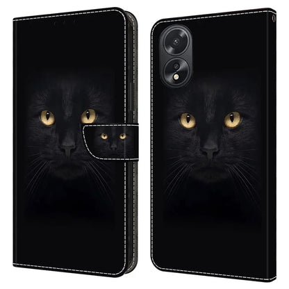 For Oppo A38 4G / A18 4G Leather Phone Case 3D Pattern Magnetic Closure Folio Cover
