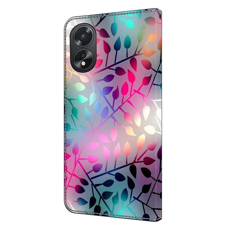 For Oppo A38 4G / A18 4G Leather Phone Case 3D Pattern Magnetic Closure Folio Cover