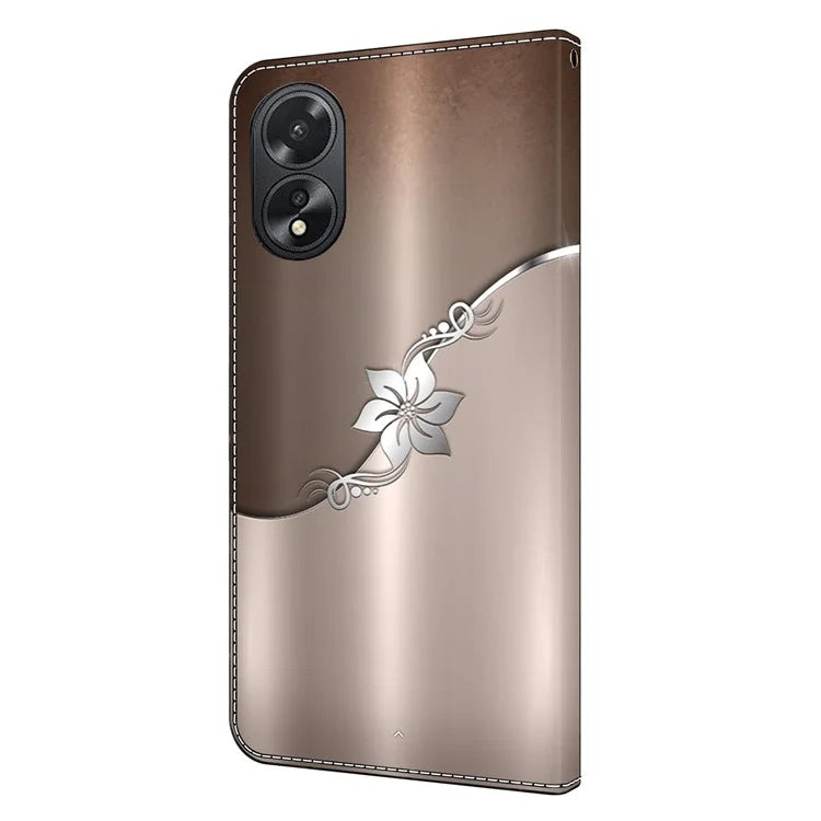 For Oppo A38 4G / A18 4G Leather Phone Case 3D Pattern Magnetic Closure Folio Cover