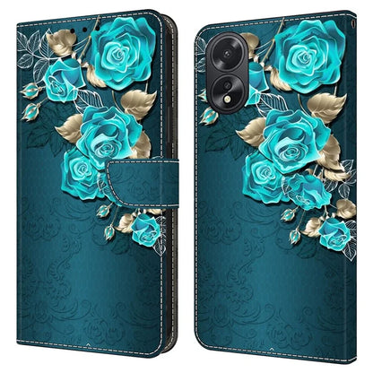 For Oppo A38 4G / A18 4G Leather Phone Case 3D Pattern Magnetic Closure Folio Cover