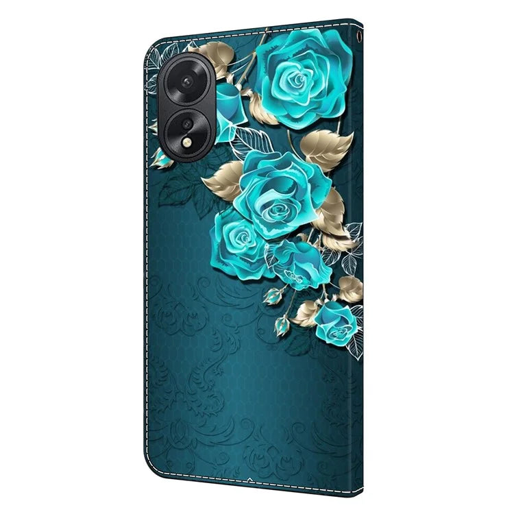 For Oppo A38 4G / A18 4G Leather Phone Case 3D Pattern Magnetic Closure Folio Cover