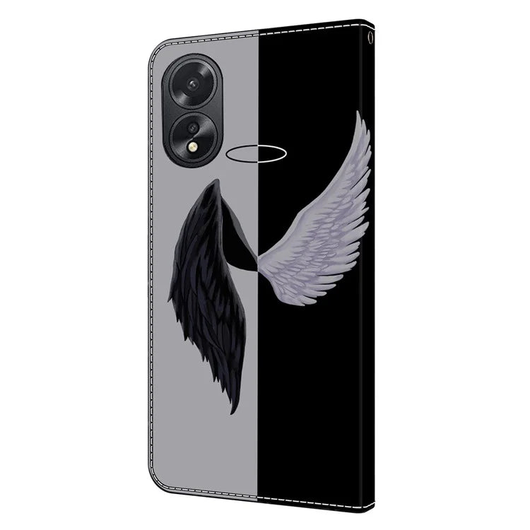 For Oppo A38 4G / A18 4G Leather Phone Case 3D Pattern Magnetic Closure Folio Cover