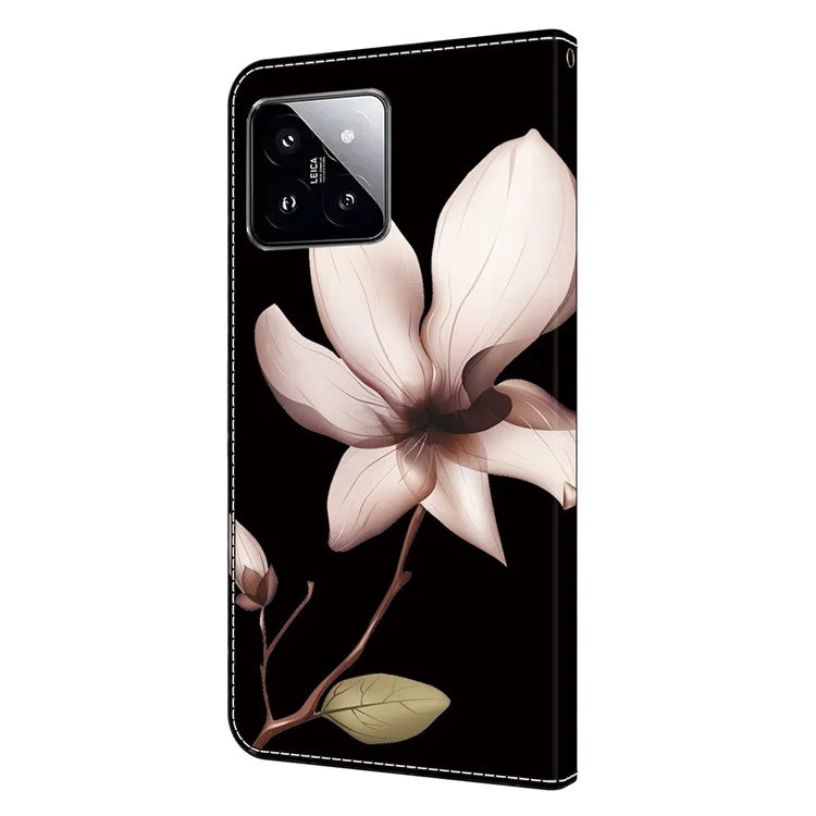 For Xiaomi 14 Wallet Case 3D Pattern PU Leather Stand Phone Cover