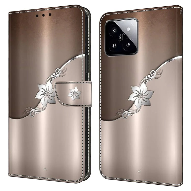 For Xiaomi 14 Wallet Case 3D Pattern PU Leather Stand Phone Cover