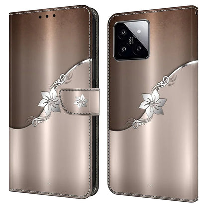 For Xiaomi 14 Wallet Case 3D Pattern PU Leather Stand Phone Cover