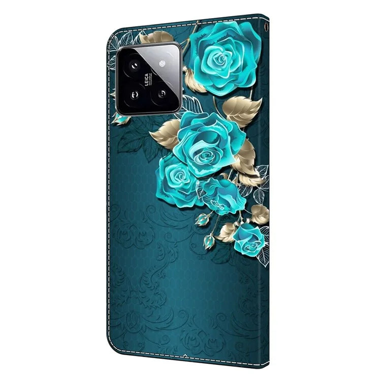 For Xiaomi 14 Wallet Case 3D Pattern PU Leather Stand Phone Cover