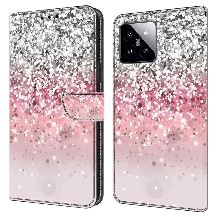 For Xiaomi 14 Wallet Case 3D Pattern PU Leather Stand Phone Cover