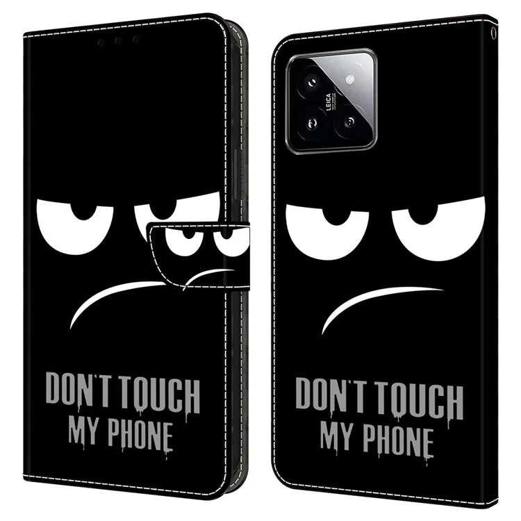 For Xiaomi 14 Wallet Case 3D Pattern PU Leather Stand Phone Cover