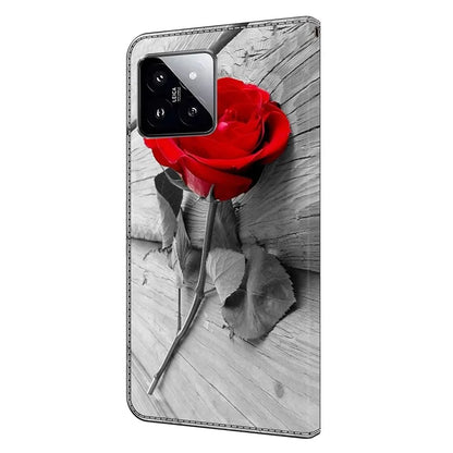 For Xiaomi 14 Wallet Case 3D Pattern PU Leather Stand Phone Cover