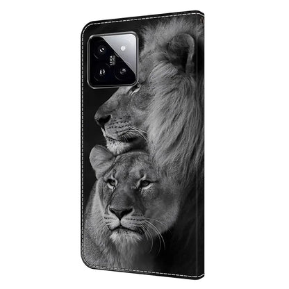 For Xiaomi 14 Wallet Case 3D Pattern PU Leather Stand Phone Cover