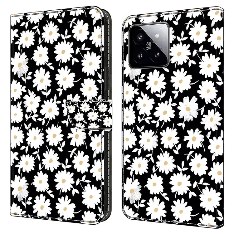 For Xiaomi 14 Wallet Case 3D Pattern PU Leather Stand Phone Cover