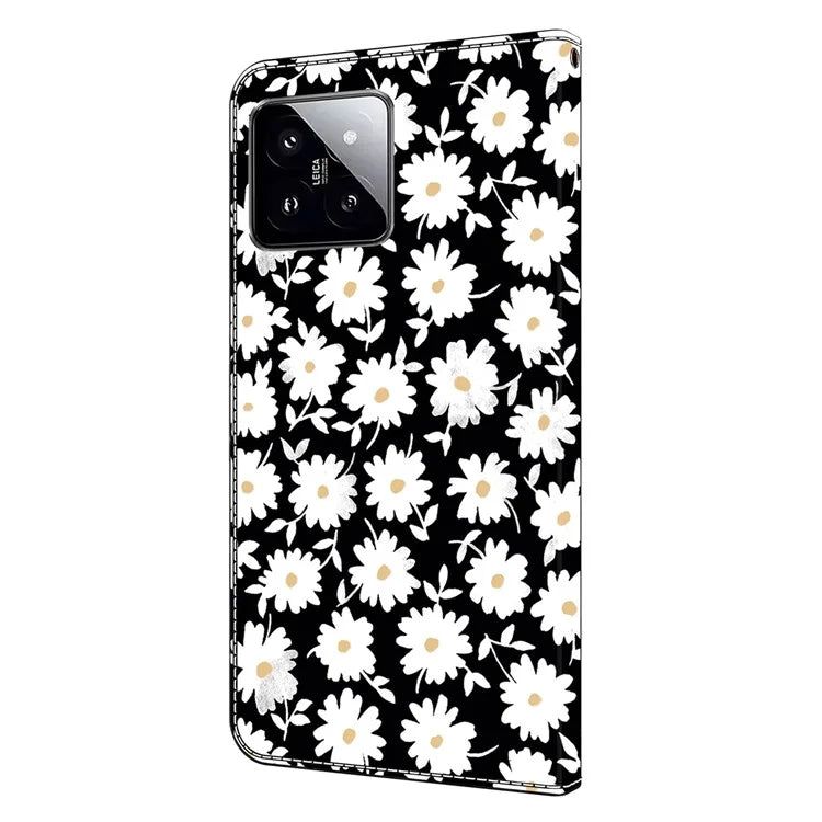 For Xiaomi 14 Wallet Case 3D Pattern PU Leather Stand Phone Cover
