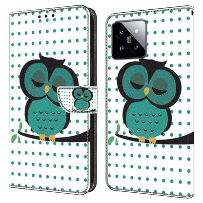 For Xiaomi 14 Wallet Case 3D Pattern PU Leather Stand Phone Cover