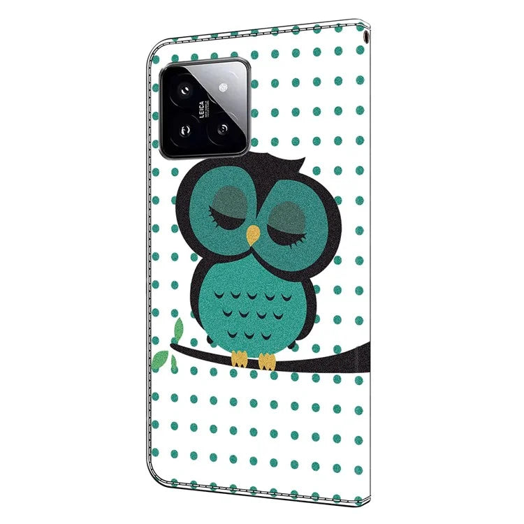 For Xiaomi 14 Wallet Case 3D Pattern PU Leather Stand Phone Cover