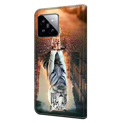For Xiaomi 14 Wallet Case 3D Pattern PU Leather Stand Phone Cover