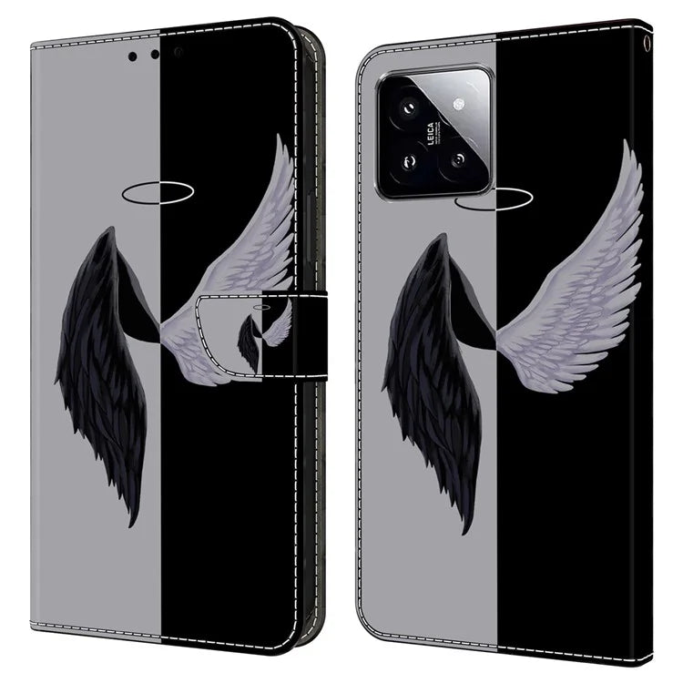 For Xiaomi 14 Wallet Case 3D Pattern PU Leather Stand Phone Cover