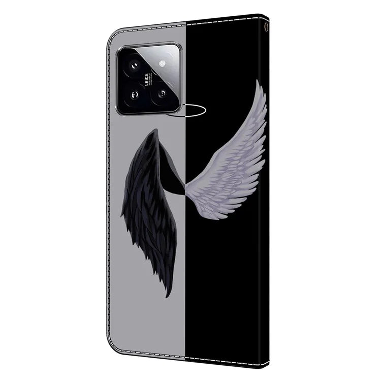 For Xiaomi 14 Wallet Case 3D Pattern PU Leather Stand Phone Cover