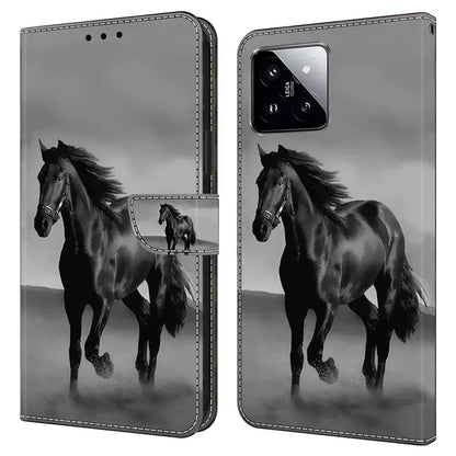 For Xiaomi 14 Wallet Case 3D Pattern PU Leather Stand Phone Cover