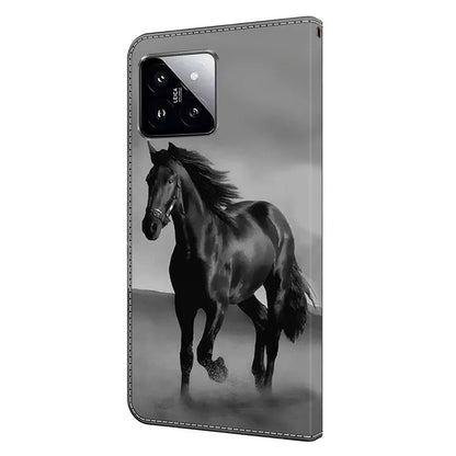 For Xiaomi 14 Wallet Case 3D Pattern PU Leather Stand Phone Cover