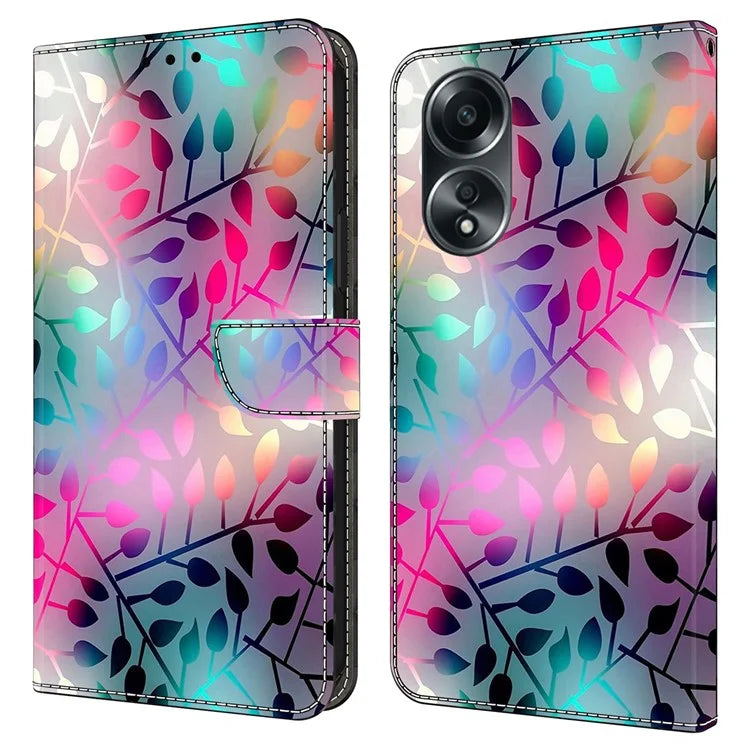 For Oppo A58 5G / A78 5G Phone Case 3D Pattern PU Leather Protective Flip Cover
