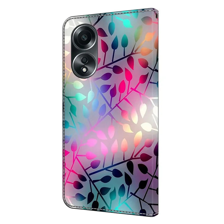 For Oppo A58 5G / A78 5G Phone Case 3D Pattern PU Leather Protective Flip Cover