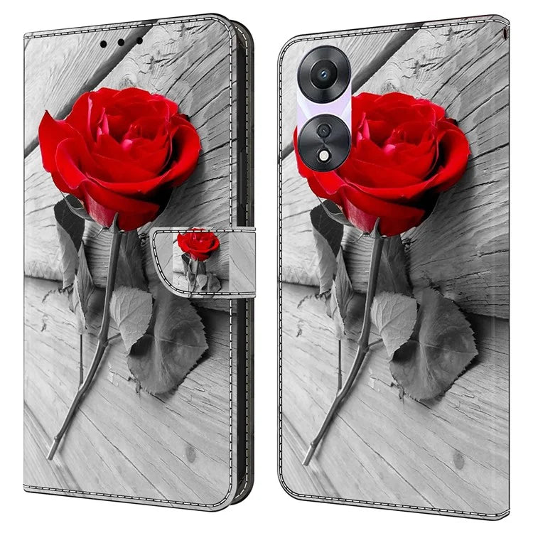 For Oppo A58 5G / A78 5G Phone Case 3D Pattern PU Leather Protective Flip Cover