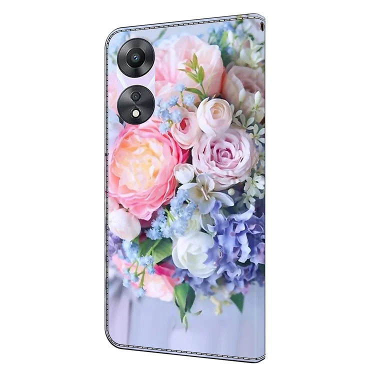 For Oppo A58 5G / A78 5G Phone Case 3D Pattern PU Leather Protective Flip Cover