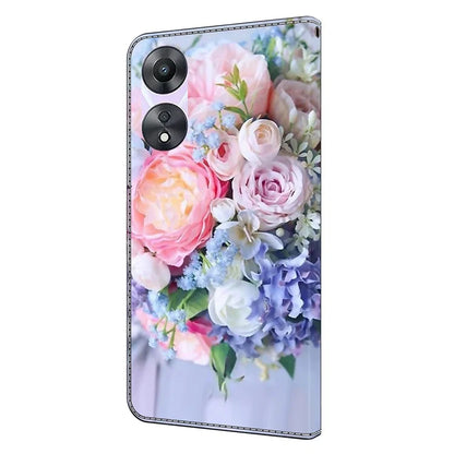 For Oppo A58 5G / A78 5G Phone Case 3D Pattern PU Leather Protective Flip Cover