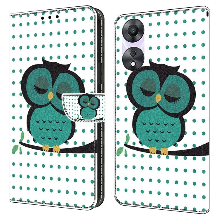 For Oppo A58 5G / A78 5G Phone Case 3D Pattern PU Leather Protective Flip Cover