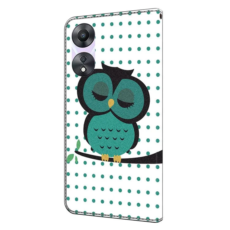For Oppo A58 5G / A78 5G Phone Case 3D Pattern PU Leather Protective Flip Cover