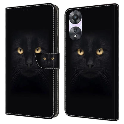 For Oppo A58 5G / A78 5G Phone Case 3D Pattern PU Leather Protective Flip Cover