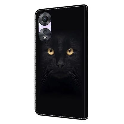 For Oppo A58 5G / A78 5G Phone Case 3D Pattern PU Leather Protective Flip Cover