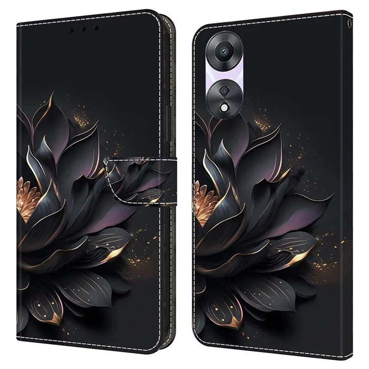 For Oppo A58 5G / A78 5G Phone Case 3D Pattern PU Leather Protective Flip Cover
