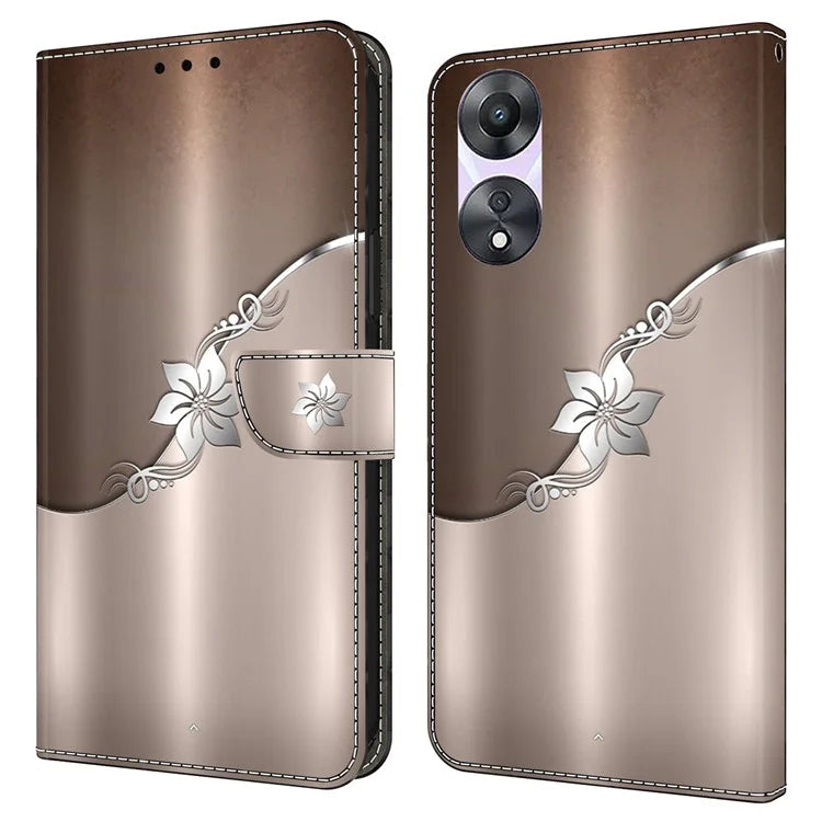 For Oppo A58 5G / A78 5G Phone Case 3D Pattern PU Leather Protective Flip Cover
