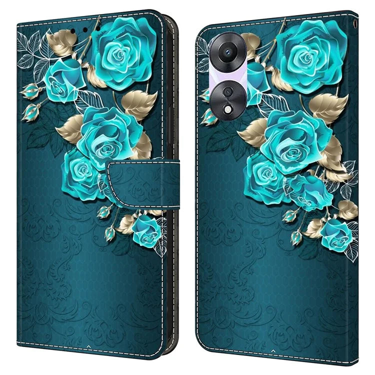 For Oppo A58 5G / A78 5G Phone Case 3D Pattern PU Leather Protective Flip Cover