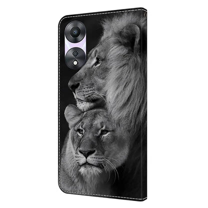 For Oppo A58 5G / A78 5G Phone Case 3D Pattern PU Leather Protective Flip Cover