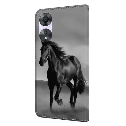 For Oppo A58 5G / A78 5G Phone Case 3D Pattern PU Leather Protective Flip Cover