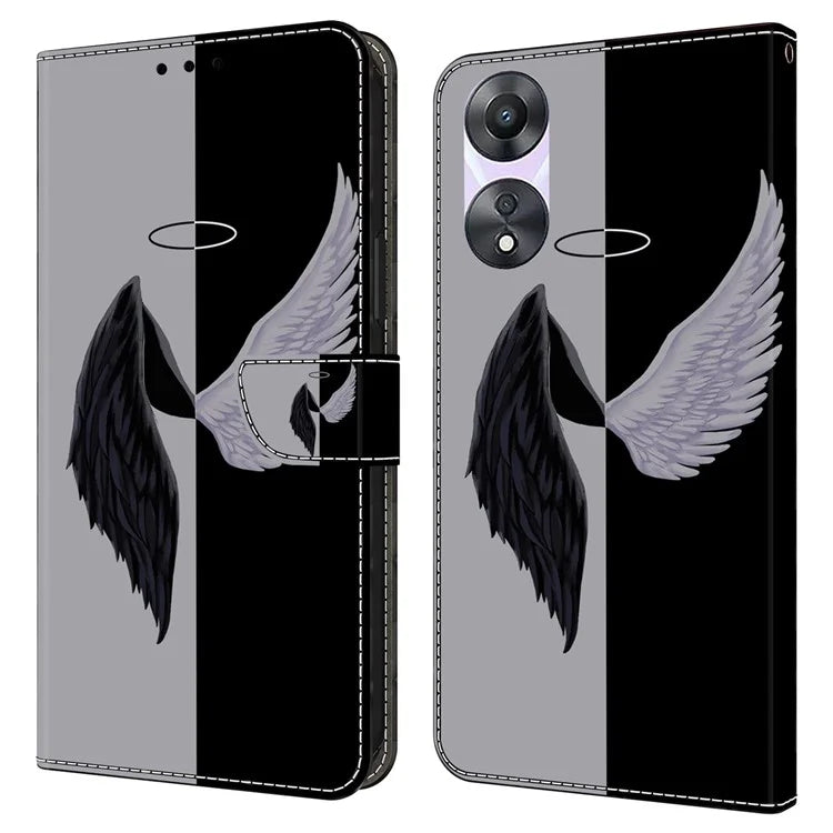 For Oppo A58 5G / A78 5G Phone Case 3D Pattern PU Leather Protective Flip Cover