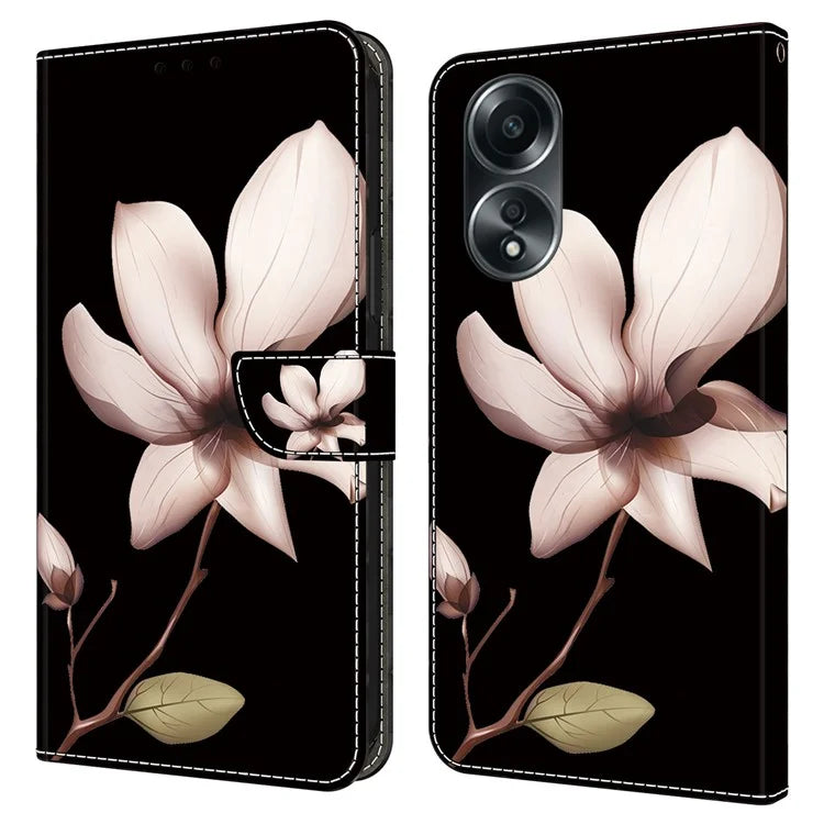 For Oppo A58 4G Flip Phone Case 3D Pattern Printed PU Leather Shockproof Cover