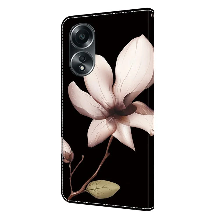 For Oppo A58 4G Flip Phone Case 3D Pattern Printed PU Leather Shockproof Cover