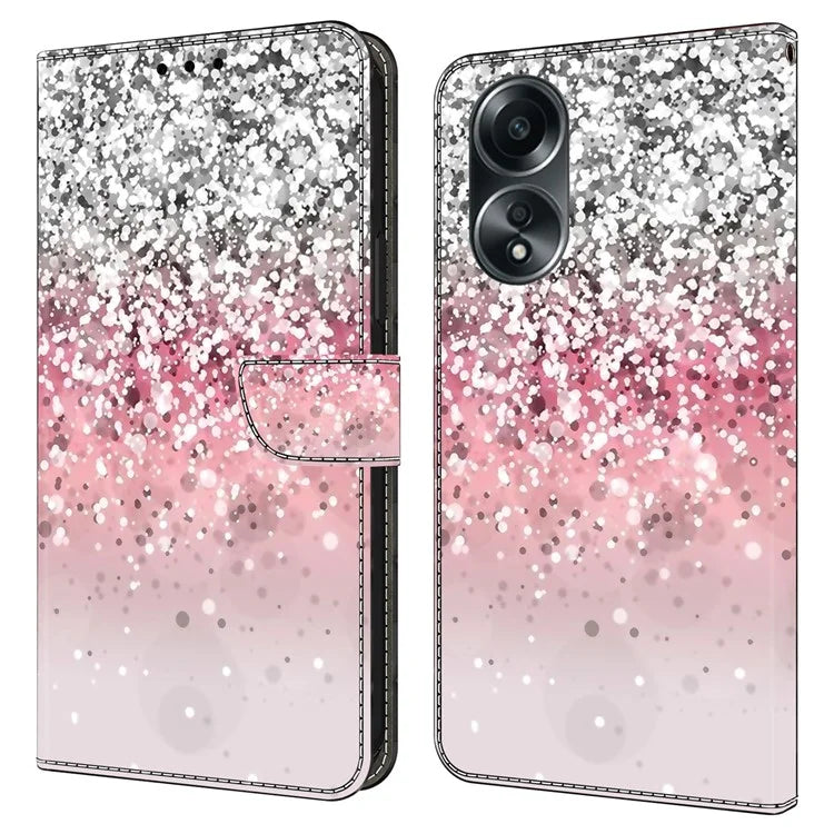 For Oppo A58 4G Flip Phone Case 3D Pattern Printed PU Leather Shockproof Cover