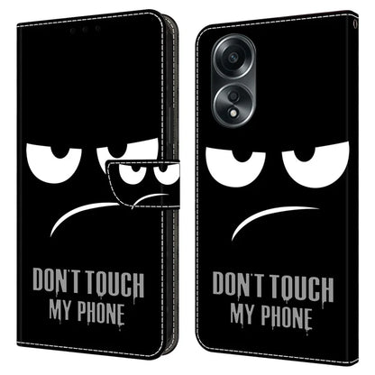 For Oppo A58 4G Flip Phone Case 3D Pattern Printed PU Leather Shockproof Cover
