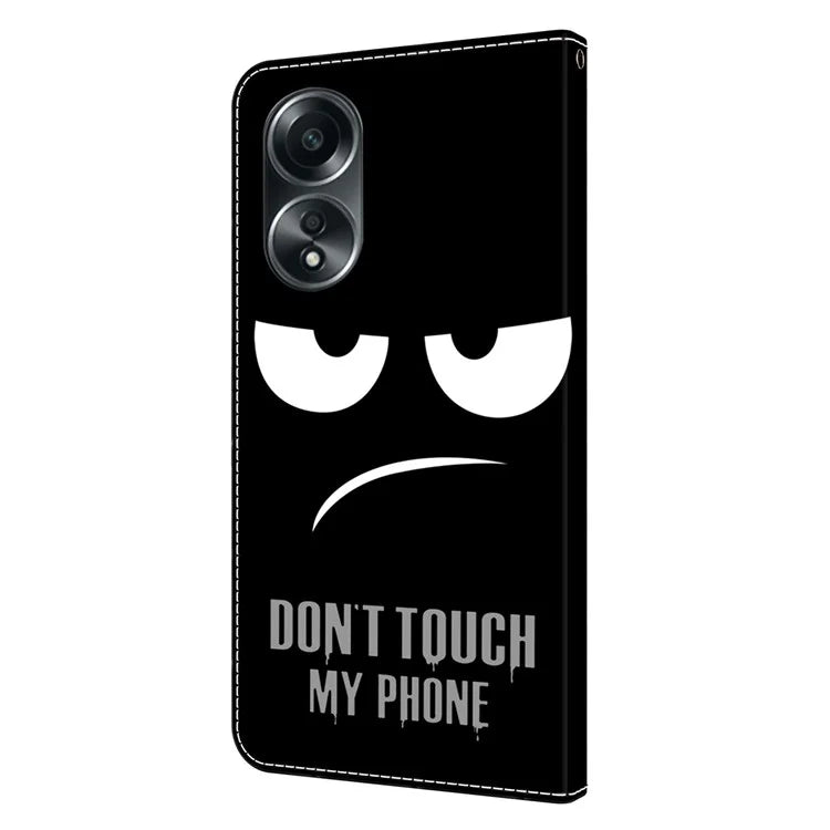 For Oppo A58 4G Flip Phone Case 3D Pattern Printed PU Leather Shockproof Cover