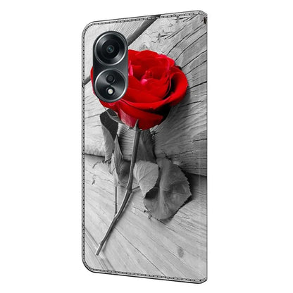 For Oppo A58 4G Flip Phone Case 3D Pattern Printed PU Leather Shockproof Cover