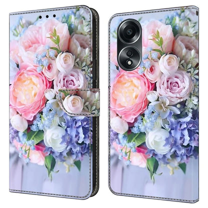 For Oppo A58 4G Flip Phone Case 3D Pattern Printed PU Leather Shockproof Cover