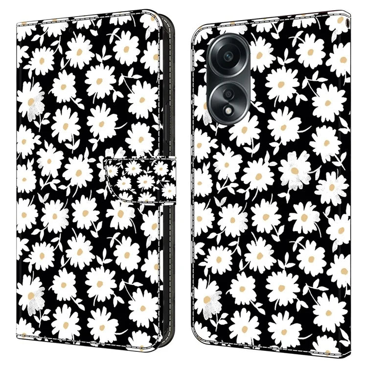 For Oppo A58 4G Flip Phone Case 3D Pattern Printed PU Leather Shockproof Cover