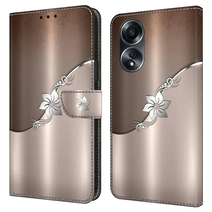 For Oppo A58 4G Flip Phone Case 3D Pattern Printed PU Leather Shockproof Cover