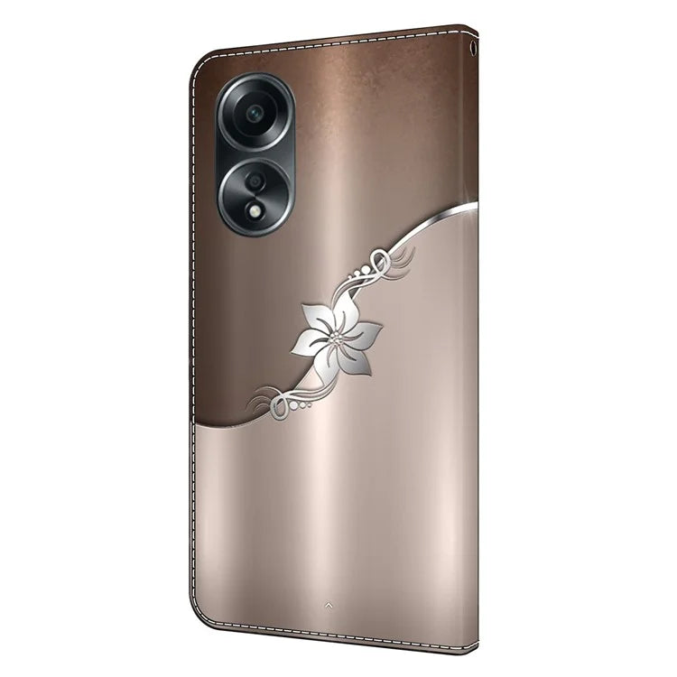For Oppo A58 4G Flip Phone Case 3D Pattern Printed PU Leather Shockproof Cover