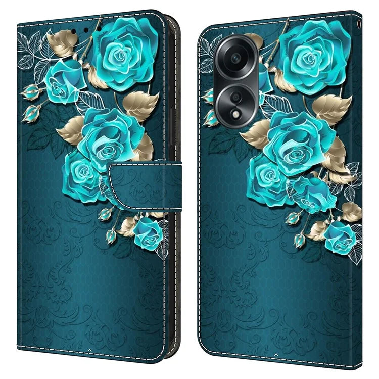 For Oppo A58 4G Flip Phone Case 3D Pattern Printed PU Leather Shockproof Cover